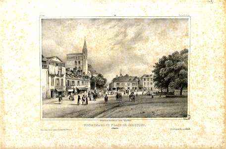 Promenade et place de Coustous à Bagnères (Hautes Pyrénées) - Fonds Ancely - B315556101 A JACOTTET 2 051