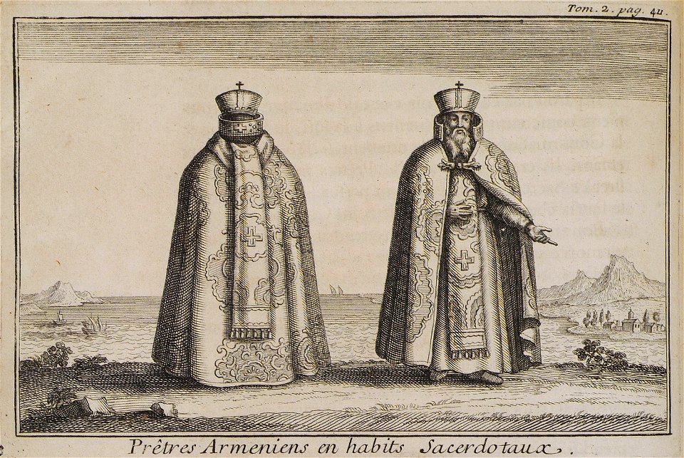 Prêtres Armeniens en habits sacerdotaux - Tournefort Joseph Pitton De - 1717