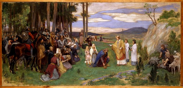 Proposed Decoration for the Walls in the Upper Hall of the NM. Ansgar Preaching Christianity - Nationalmuseum - 21860