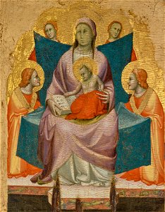 Pseudo-Dalmasio - Virgin and Child Enthroned with Four Angel - 1943.260 - Yale University Art Gallery. Free illustration for personal and commercial use.