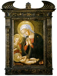 Pseudo-pier francesco fiorentino, madonna col bambino e san giovannino, 1460-1480 circa, uffizi 01. Free illustration for personal and commercial use.