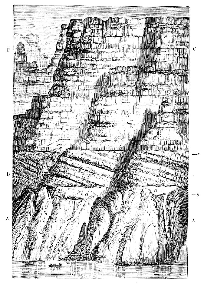 PSM V07 D692 Section of wall in grand canyon