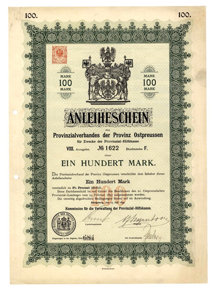 Provinzialverband der Provinz Ostpreussen 1897