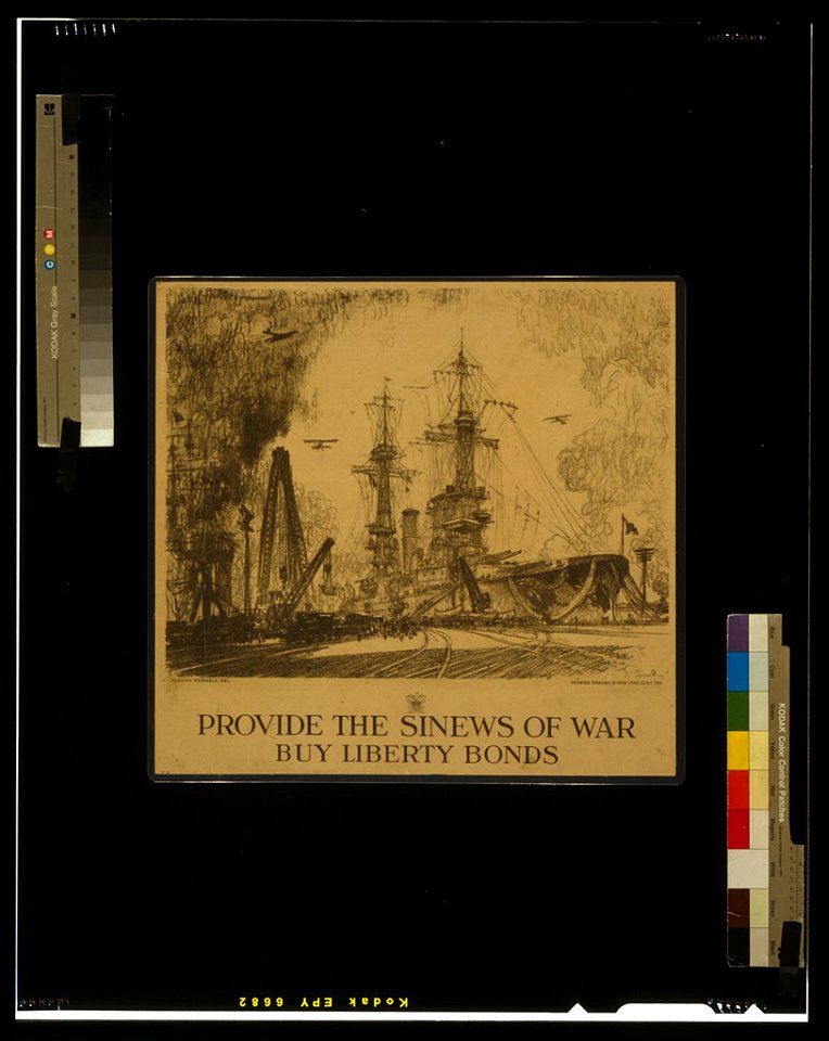 Provide the sinews of war, buy Liberty Bonds - Joseph Pennell del. ; Heywood Strasser & Voigt Litho. Co. N.Y. Imp. LCCN2002719419