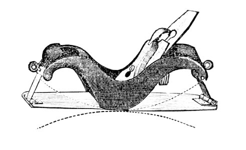 PSM V10 D193 Woodworking plane with flexible metal base. Free illustration for personal and commercial use.