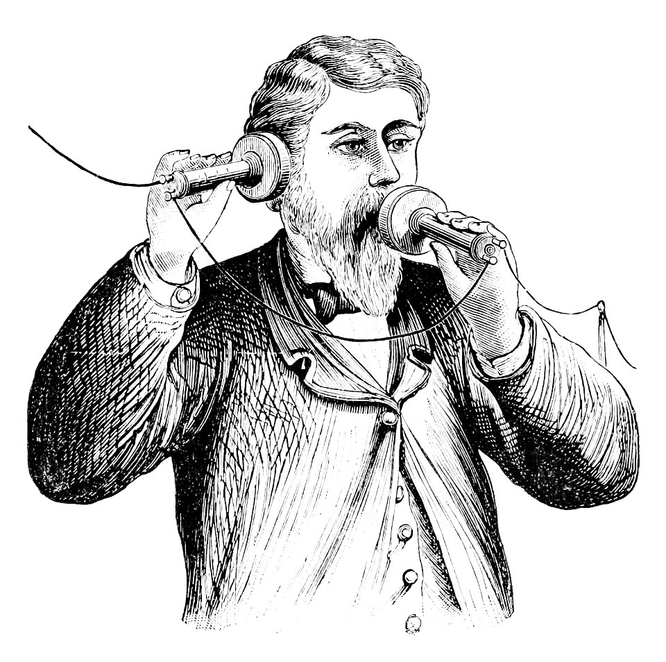 PSM V12 D583 Bell telephone in use