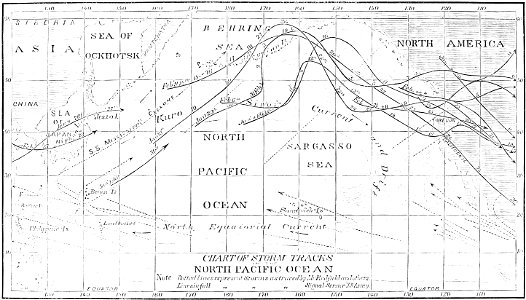 PSM V16 D321 Chart of storm tracks of north pacific ocean