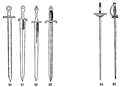 PSM V21 D089 Medieval swords and rapiers. Free illustration for personal and commercial use.
