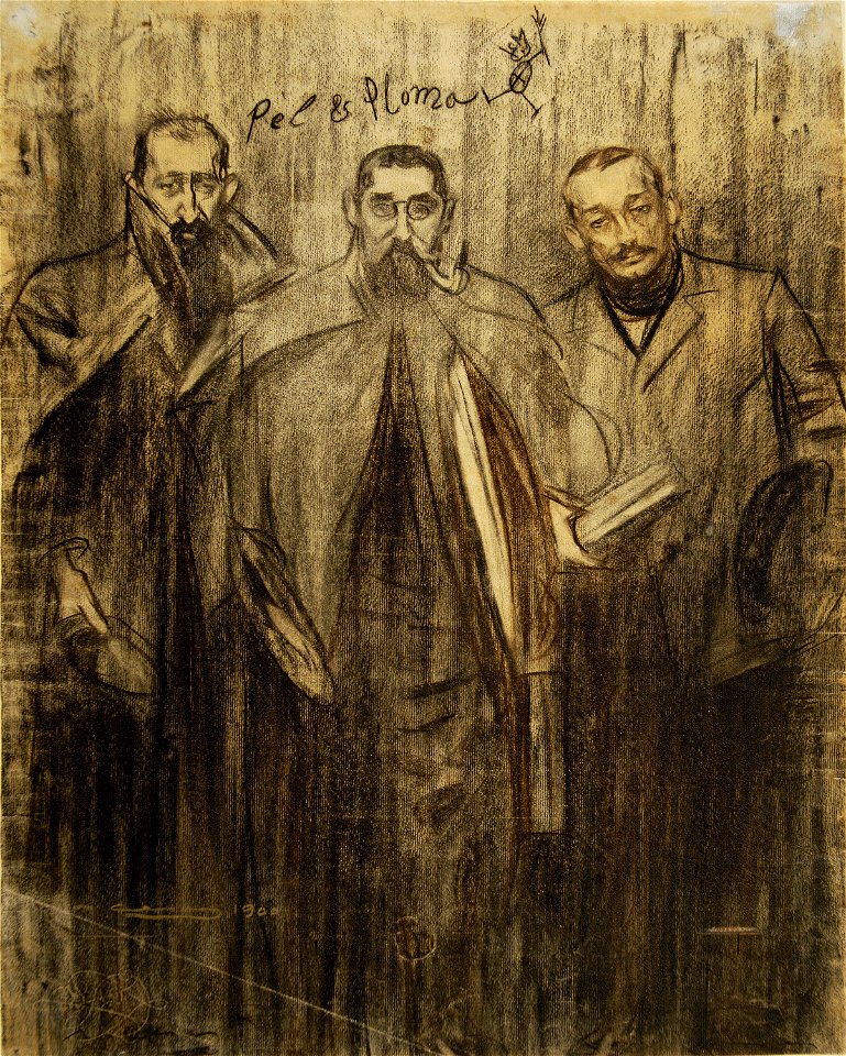 Ramon Casas - MNAC- Miquel Utrillo, Ramon Casas i Leandre Galceran- 027827-D 006653