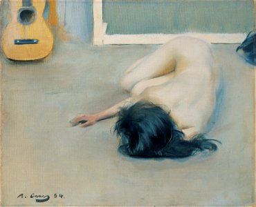 Ramon Casas - nu femení amb guitarra