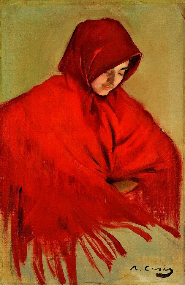 Ramon Casas - Gitana amb mantó vermell