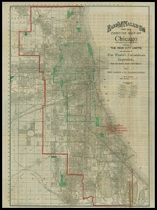 Rand McNally & Co's New and concise map of Chicago , showing the new city limits and location of... (NBY 5526)