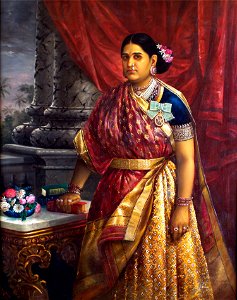Rani Bharani Thirunal Lakshmi Bayi of Travancore (1848–1901). Free illustration for personal and commercial use.