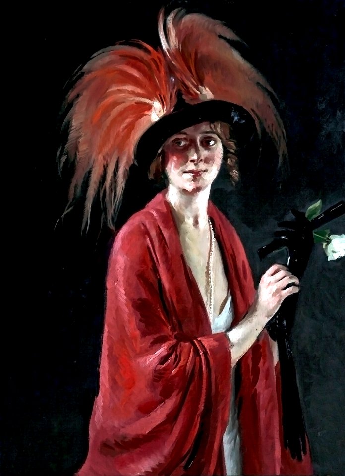 Ranken, William Bruce Ellis; Paradise Plumes and Red Shawl