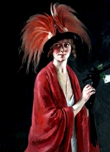 Ranken, William Bruce Ellis; Paradise Plumes and Red Shawl
