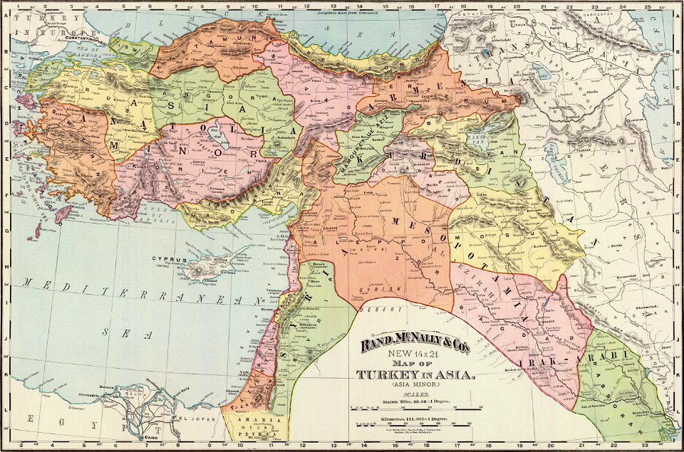Rand, McNally & Co.'s new 14 x 21 map of Turkey in Asia, Asia Minor. Copyright 1895, by Rand, McNally & Co. (Chicago, 1897)
