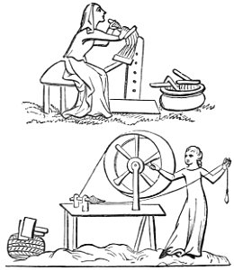PSM V39 D200 Ladies carding and spinning wool. Free illustration for personal and commercial use.