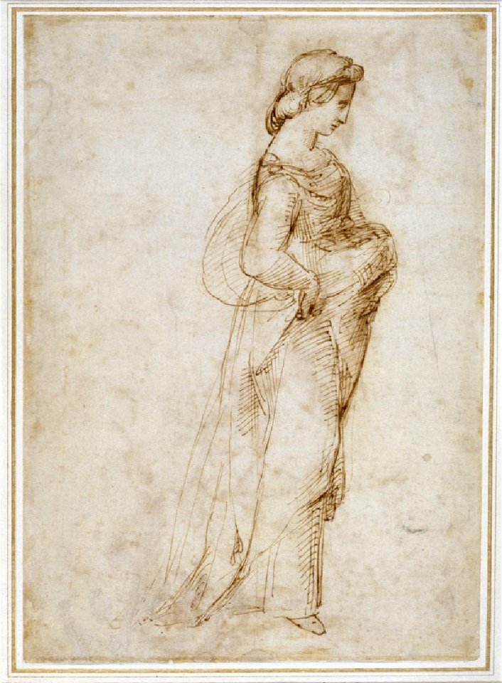 Raphael - Recto Female figure walking to right, WA1846.169