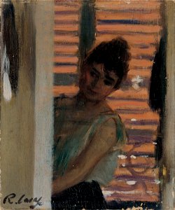 Ramón Casas - Dona rera persiana (Woman Against a Blind) - Google Art Project
