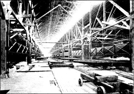 PSM V42 D609 Interior of the glass grinding hall at ford city pa