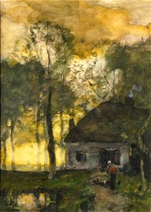 Henry Ward Ranger - Farm scene at dawn (1894)