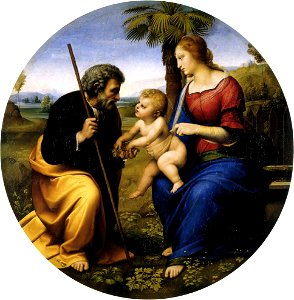 Raphael The Holy Family with a Palm Tree. Free illustration for personal and commercial use.
