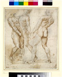 Raphael - Three nude bearers (study for the Entombment of Christ), WA1846.173