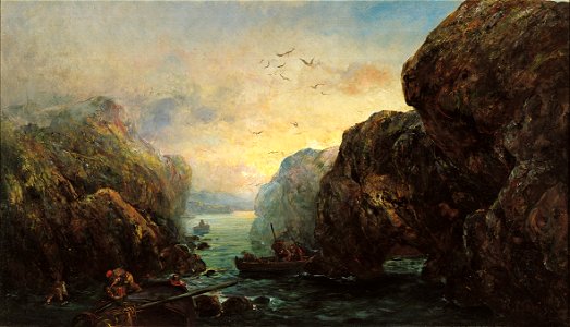 Ramon Martí i Alsina Cliff-lined Coast with Shellfish Gatherers