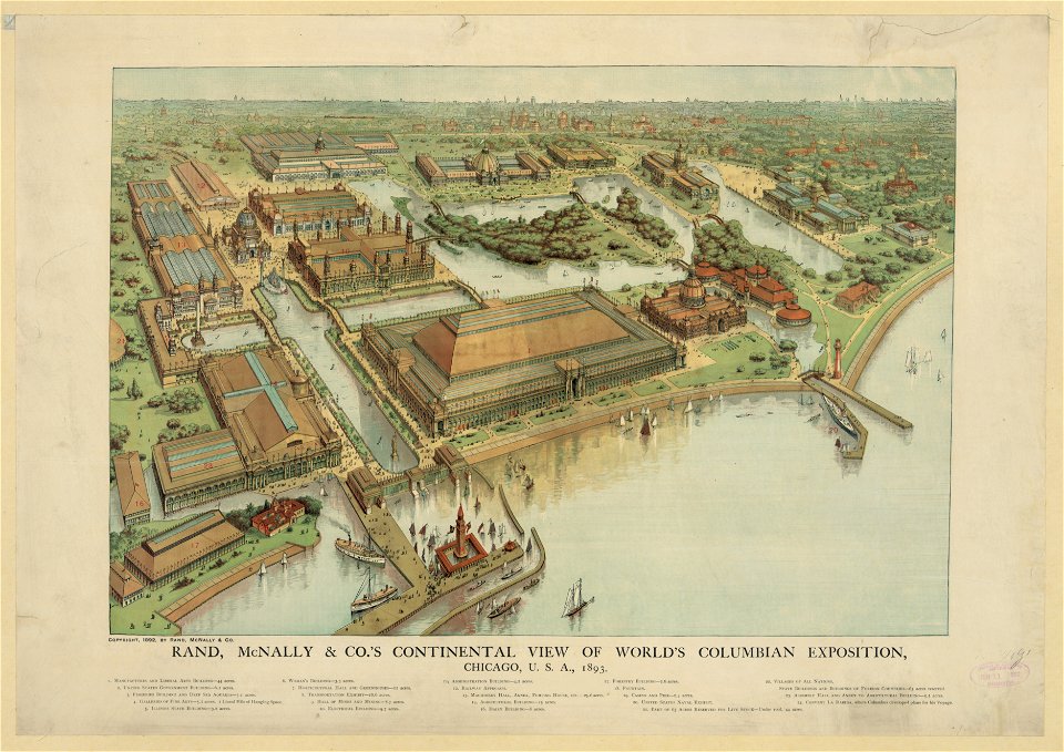 Rand, McNally & Co.'s continental view of the World's Columbian exposition, Chicago, U.S.A., 1893 LCCN2003677585