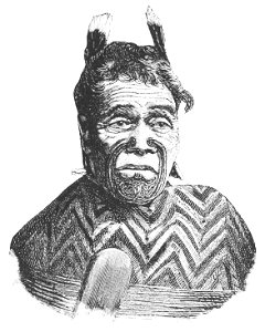 PSM V42 D808 Maori king with his greenstone club