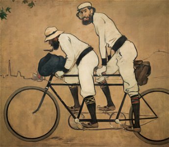 Ramon Casas - Ramon Casas and Pere Romeu on a Tandem - Google Art Project. Free illustration for personal and commercial use.