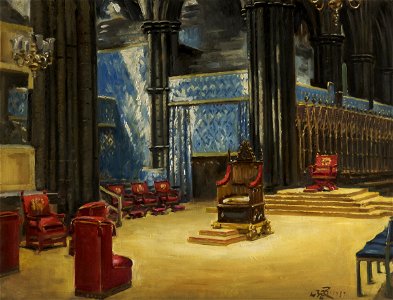 Ranken, William Bruce Ellis; Interior of Westminster Abbey, Arranged for the Coronation, 1937