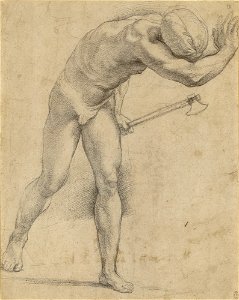 Raphael - A nude figure staggering, RCIN 912735