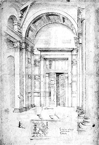 Raphael Pantheon entrance drawing