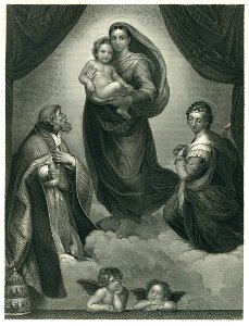 Raphael - La Madone de S. Sixte - Steel Engraving