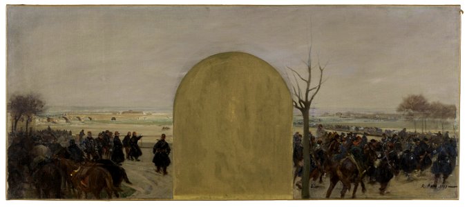 Raoul Arus - Esquisse pour le cabinet du préfet de l'Hôtel de Ville de Paris , La garde nationale à Buzenval - PPP3796 - Musée des Beaux-Arts de la ville de Paris