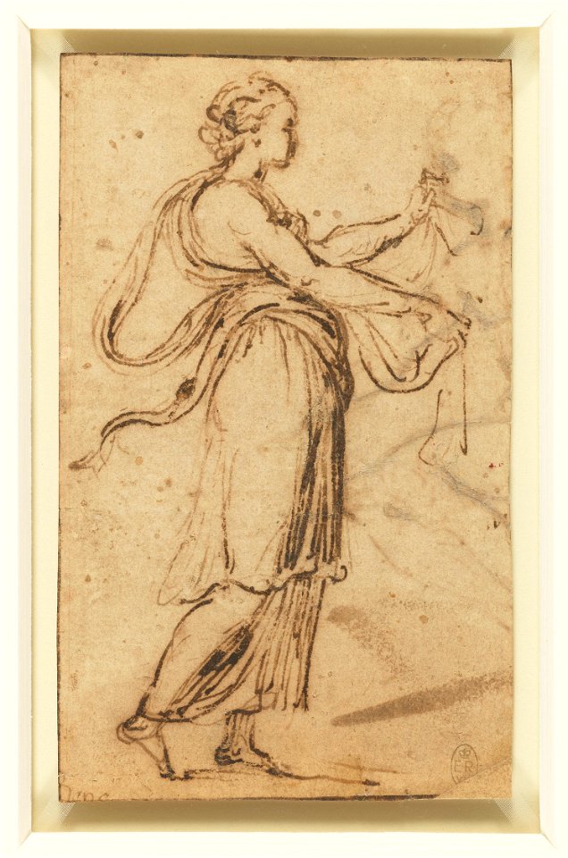 Raphael - A woman standing in profile Florentia c.1514, RCIN 990337