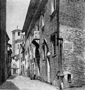 Ravenna – Casa Polentani ove nacque Francesca da Rimini (xilografia)