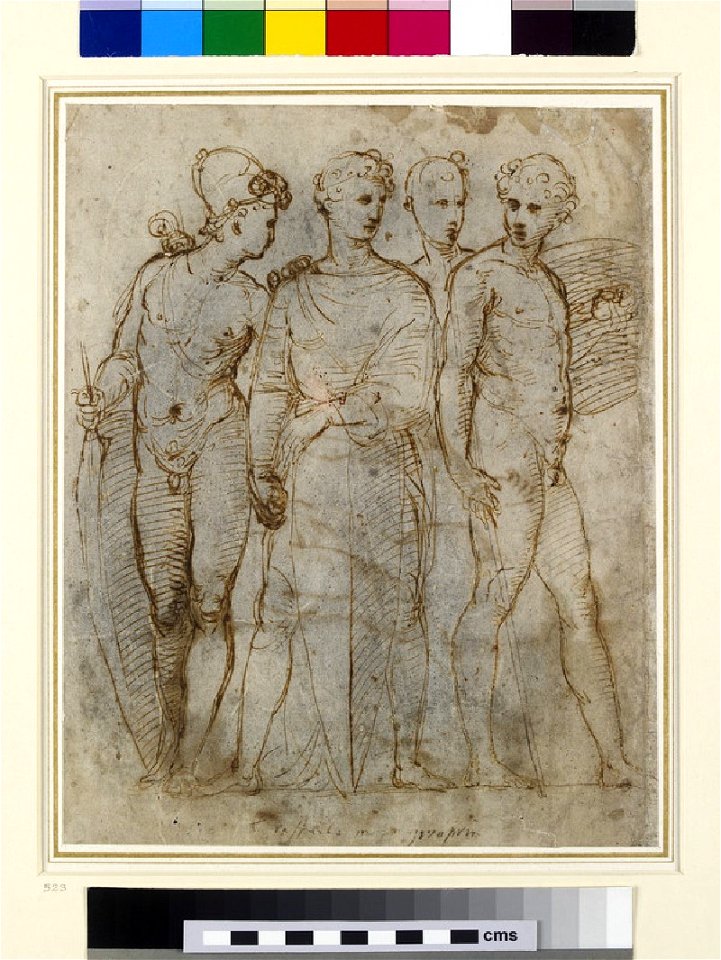 Raphael - Recto Four standing soldiers, WA1846.164