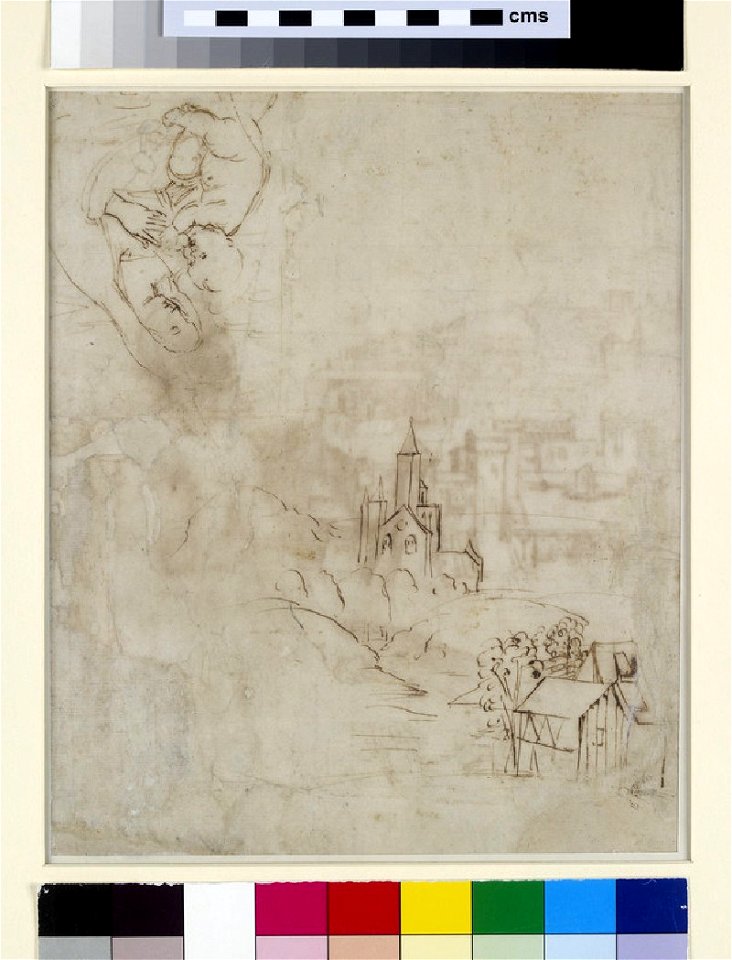 Raphael - Verso Slight Sketch of the Virgin suckling the Christ Child, and another of a landscape for the Pala Colonna, WA1846.10