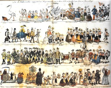 Ravensburg Fastnacht 1859 Bürgermuseum 4 Jahreszeiten