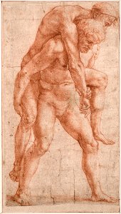 Raphael - Young Man Carrying an Old Man on His Back, c. 1514 - Google Art Project