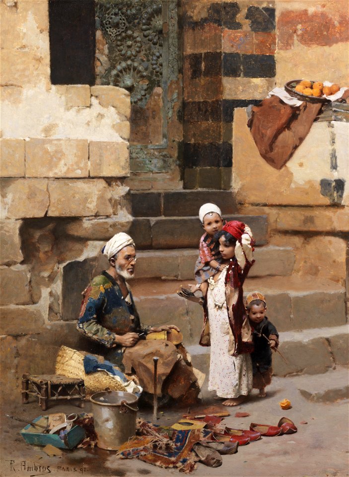 Raphael von Ambros The old shoe maker Cairo