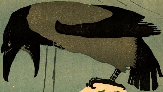 Raven art detail, Зима... Обмёрзшие фашистские громилы в сугробах под Москвой найдут себе могилы (cropped)
