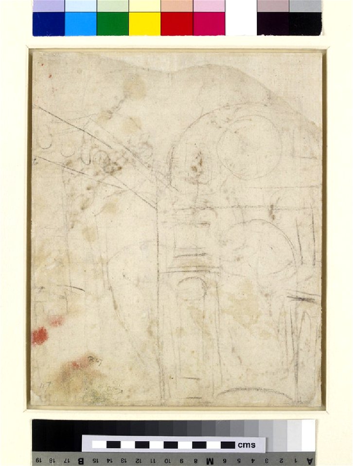 Raphael - Verso Architectural detail of a niche, WA1846.159