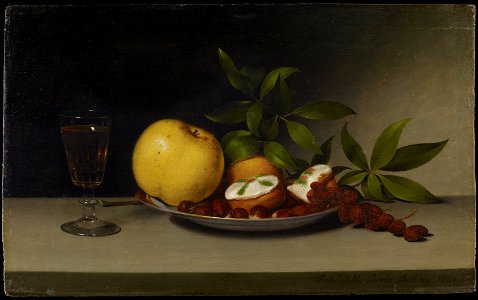 Raphaelle Peale - Still Life with Fruit, Cakes and Wine - 2008.49 - Minneapolis Institute of Arts. Free illustration for personal and commercial use.