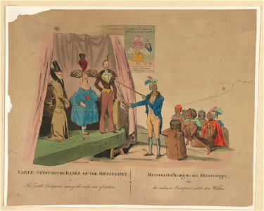 Raree - show on the banks of the Mississippi, or The gentle European among the rude sons of nature - Cruikshank del. LCCN2013646790