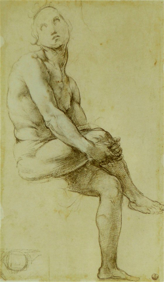 Raphaël - Étude de nu assis