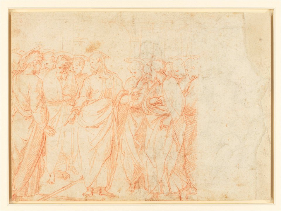 Raphael - Recto The Doctrine of the Two Swords, RCIN 903720