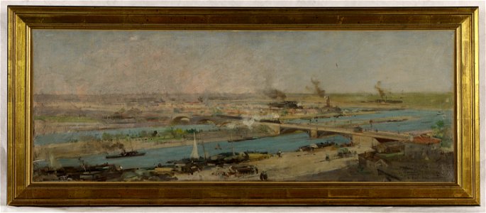 Raoul Arus - Esquisse pour la salle du conseil municipal de la mairie d'Alfortville , Vue d'Alfortville prise des hauteurs de Charenton - PPP3795 - Musée des Beaux-Arts de la ville de Paris